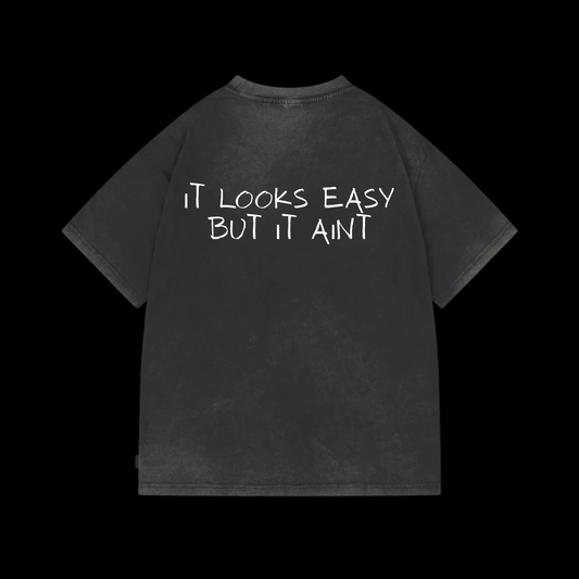 “Looks Easy” Slogan Graphic T-Shirt